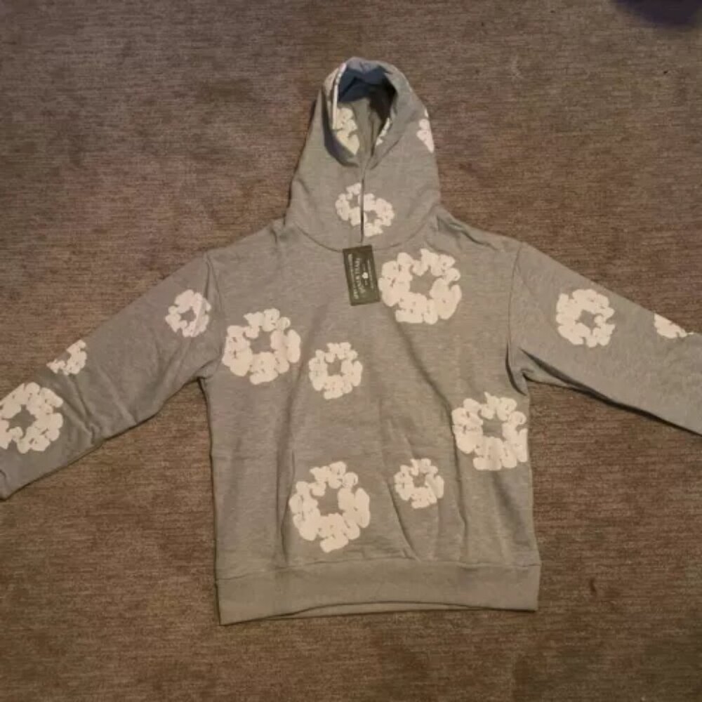 NEW - MEDIUM - Denim Tears Grey Hoodie - (WITH RECEIPT)